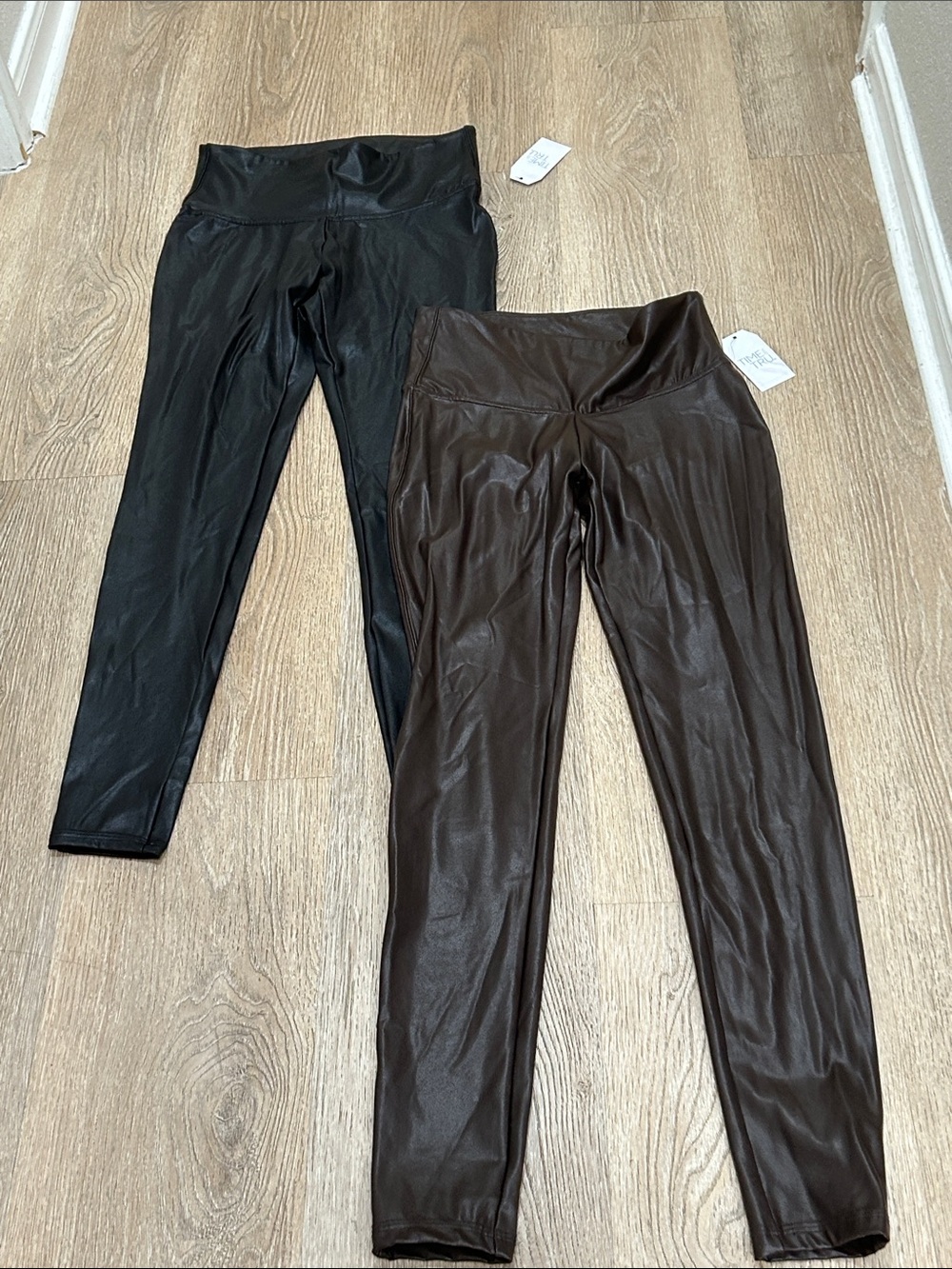 NWT 2 Pair Faux Leather High Rise Skinny Pants